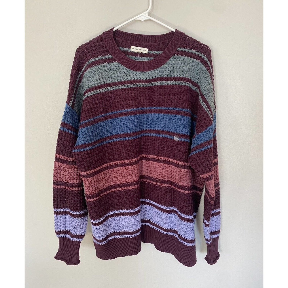 aeropostale knitted pullover sweater womens size medium nwt striped